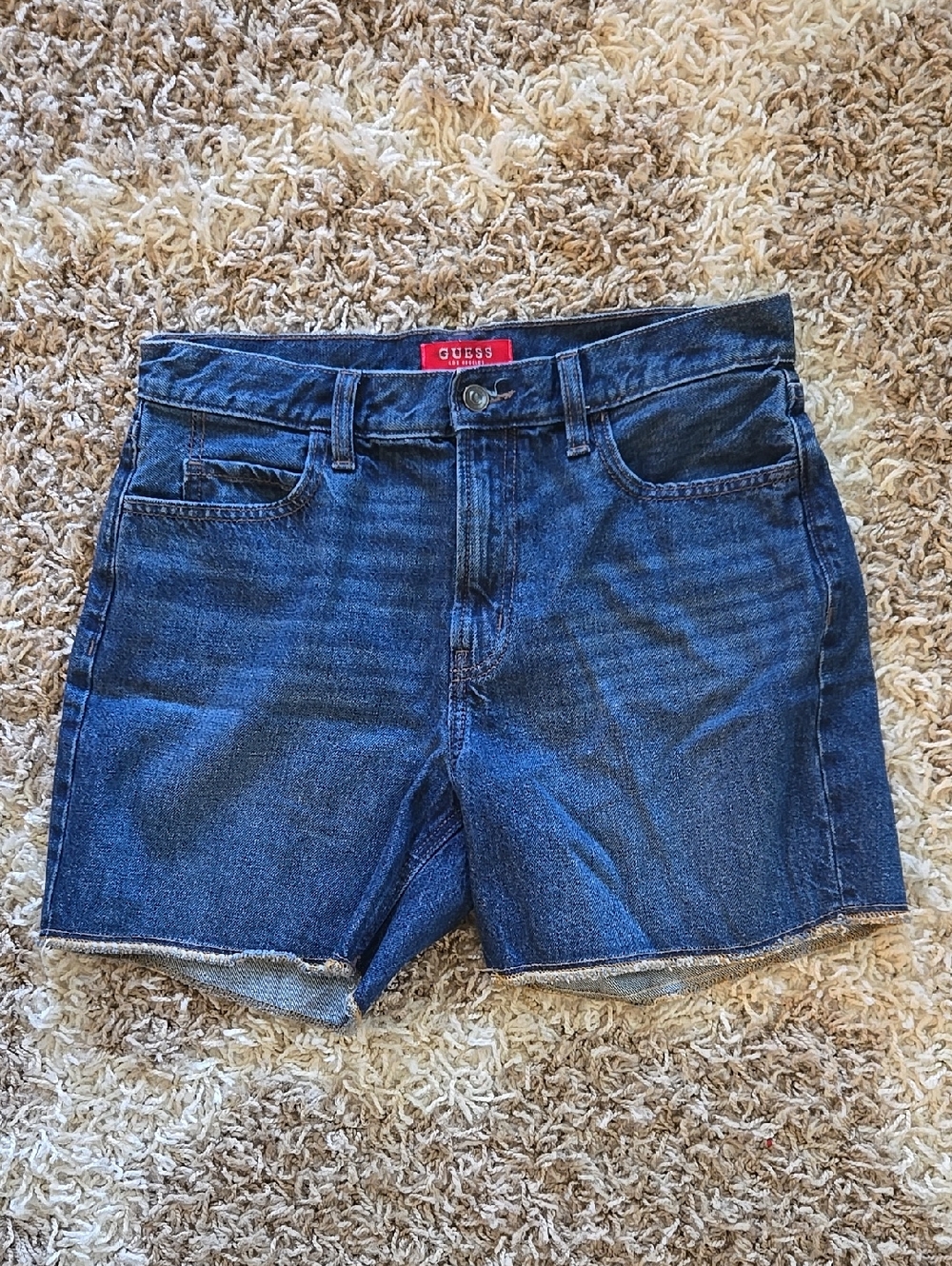 NWT Guess Indigo Blue Denim Cutoff Jean Shorts